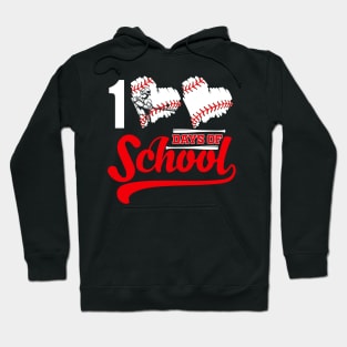 Baseball Hearts 100 Days of School Baseball Lovers Student Teacher Hoodie